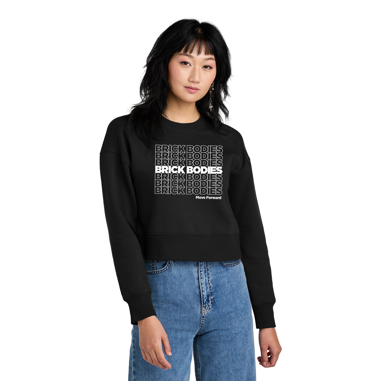 Brick Bodies Ladies Cropped Fleece Crew