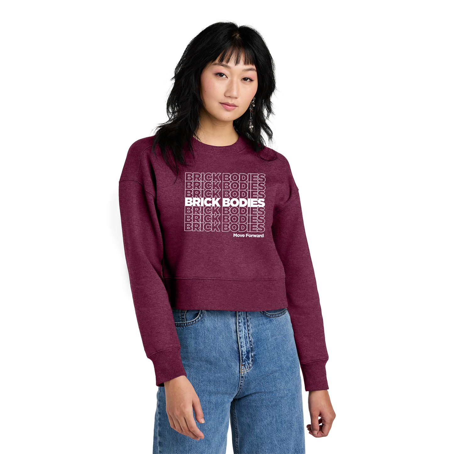 Brick Bodies Ladies Cropped Fleece Crew