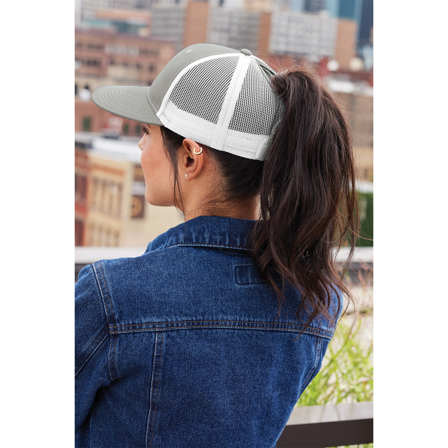 Brick Bodies Ladies Snapback Ponytail Trucker Cap